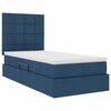 vidaXL Letto con contenitore e materasso Blu 90 x 190 cm Poliestere