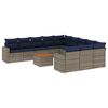 vidaXL Set Divani da Giardino 12 pz con Cuscini Grigio in Polyrattan