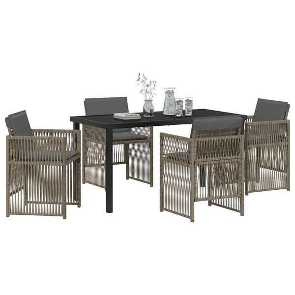 vidaXL Set da Pranzo per Giardino 5 pcs Grigio