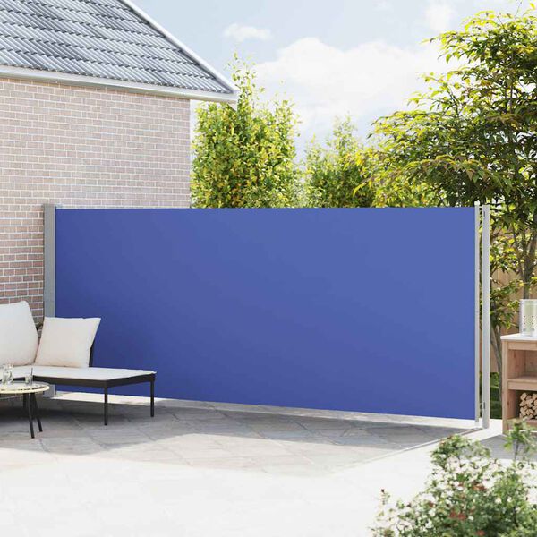 vidaXL Tenda da Sole Laterale Retrattile per Patio 180x600 cm Blu