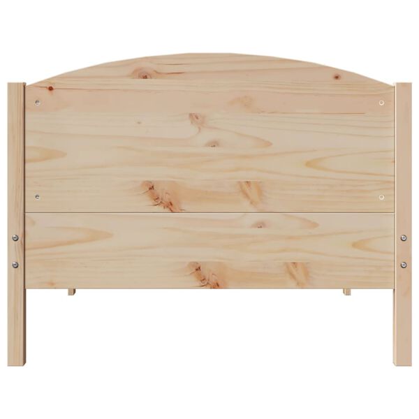 vidaXL Letto senza Materasso 75x190 cm in Legno Massello Pino