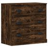 vidaXL Credenze 3 pz Rovere Fumo in Legno Multistrato