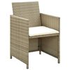 vidaXL Set Divani da Giardino 4 pz con Cuscini in Polyrattan Beige