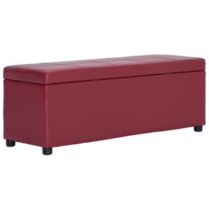 vidaXL Panca con Vano Portaoggetti 116 cm Rosso Vino in Similpelle