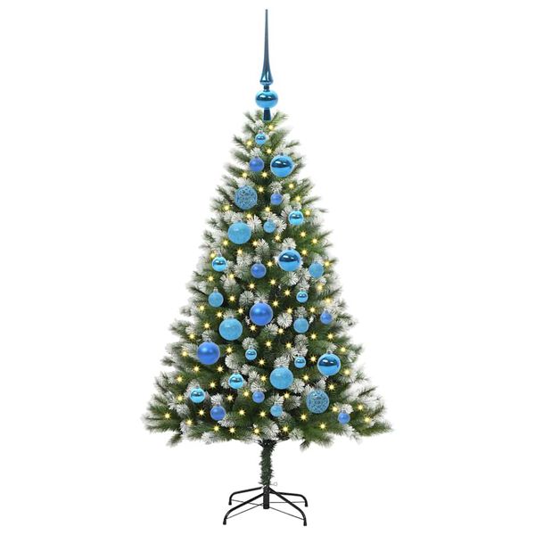vidaXL Albero di Natale artificiale a cerniera con neve fioccata