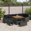 vidaXL Set Divano da Giardino con cuscino 9 pcs Nero polyrattan