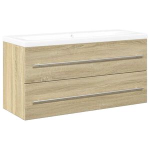 vidaXL Set Mobili da Bagno 2 pz Rovere Sonoma in Legno Multistrato