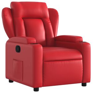 vidaXL Poltrona Reclinabile Rossa in Similpelle