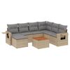 vidaXL Set Divano da Giardino 8 pz con Cuscini Beige Misto Polyrattan