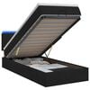 vidaXL Letto Ottomano con Materasso e LED Nero 80 x 200 cm Tessuto