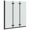 vidaXL Box Doccia Pieghevole Nero 130 x 138 cm Vetro ESG e Alluminio