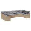 vidaXL Set Divano da Giardino 10 pz Beige polyrattan