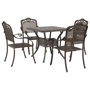 vidaXL Set di Tavolo da Giardino 5 pcs Bronzo Alluminio pressofuso