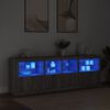 vidaXL Credenza con Luci LED Grigio Sonoma 202x37x67 cm