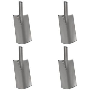 vidaXL Testa di Pala 4 pcs Argento 43 x 17 cm