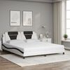 vidaXL Letto Viana con Materasso Bianco e Nero 180x200cm Similpelle