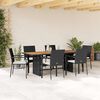 vidaXL Set da Pranzo da Giardino 7 pz Nero con Cuscini in Polyrattan