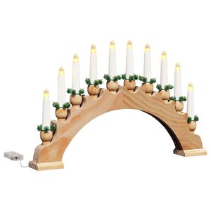 vidaXL Arco di Candele di Natale con 10 Candele LED Marrone