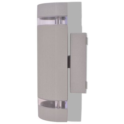 vidaXL Luce da parete per esterno semi-cilindrica in alluminio grigio
