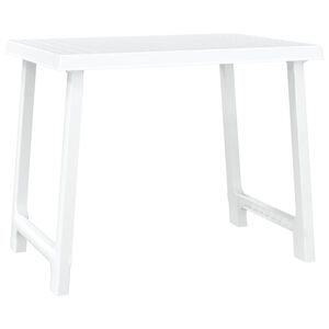 vidaXL Tavolo da Campeggio Bianco 79x56x64cm in PP Aspetto in Legno
