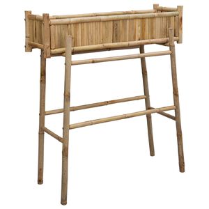 vidaXL Vaso da Giardino con Supporto Naturale 100 x 38 x 114 cm Bamb&ugrave;