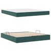 vidaXL Letto con contenitore e materasso Verde Scuro 160 x 200 cm