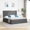 vidaXL Letto con Contenitore Grigio scuro 180 x 200 cm Pelle Sintetica