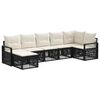 vidaXL Set Divano da Giardino 7 pz Nero polyrattan