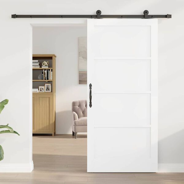 vidaXL Porta scorrevole ORKDAL Bianco 93 x 202 cm Pino massello