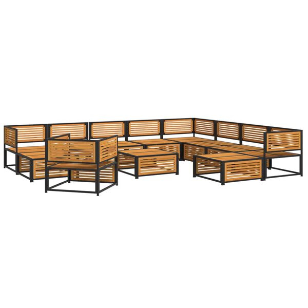 vidaXL Set Divano da Giardino 12 pz con Cuscini Legno Massello Acacia