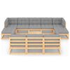 vidaXL Set Divani Giardino 11 pz con Cuscini in Legno Massello di Pino