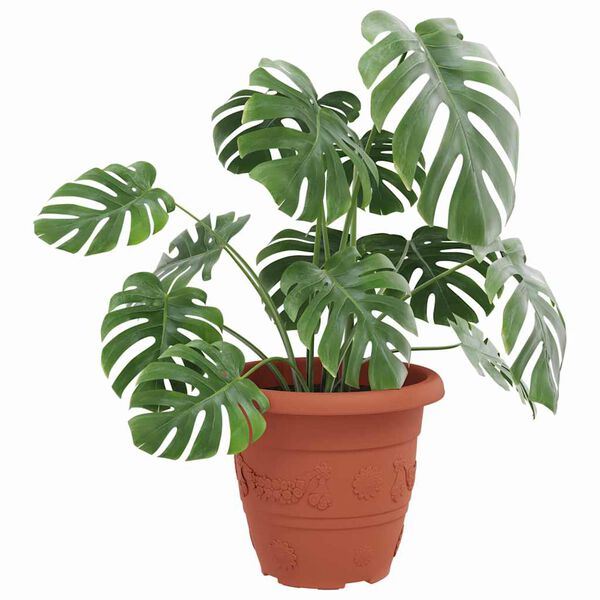 vidaXL Vaso Rotondo per Fiori 6 pcs Rosso Mattone &Oslash; 26 x 21.5 cm