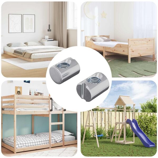 vidaXL Dadi a tamburo 2 pcs Argento M6 x 13 mm Metallo