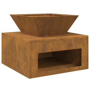 vidaXL Focolare Ruggine 50 x 50 x 40 cm acciaio corten