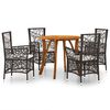 vidaXL Set Mobili da Pranzo per Giardino 5 pz Marrone