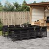 vidaXL Set da Pranzo da Giardino 11 pz con Cuscini in Polyrattan Nero