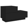 vidaXL Comodino con Luci LED Nero 70x36x40,5 cm