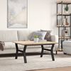 vidaXL Tavolino Salotto Telaio a Y 90x90x45,5 cm Legno Pino e Acciaio