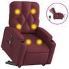 vidaXL Poltrona Alzapersona Massaggiante Elettrica Rosso Vino Tessuto