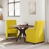 vidaXL Sedie da Pranzo con Ruote 2 pcs Giallo 58 x 67 x 97 cm Velluto