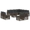 vidaXL Set Divano da Giardino 12 pz Grigio polyrattan