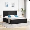 vidaXL Letto con Contenitore con materasso Nero 180 x 200 cm Velluto