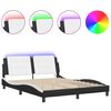 vidaXL Giroletto con LED senza Materasso Zadar Nero e Bianco 160x200 cm
