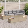 vidaXL Set Divano da Giardino con cuscino 7 pcs Beige polyrattan