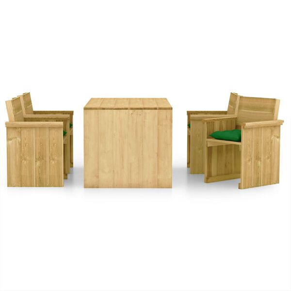 vidaXL Set Pranzo da Giardino 5pz con Cuscini Legno di Pino Impregnato