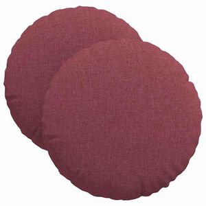 vidaXL Cuscini per Seduta 2 pcs Rosso Vino &Oslash;40 x 13 cm Tessuto