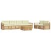 vidaXL Set di divani da esterno 7 pz Bianco e Crema Poliestere