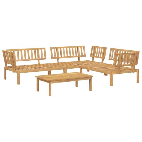 vidaXL Set di divani con cuscino 4 pcs Talpa Legno di Acacia Massello