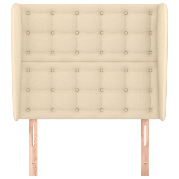 vidaXL Testiera ad Orecchio Crema 83x23x118/128 cm in Tessuto