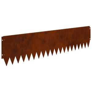 vidaXL Bordura per Prato 10 pcs 103 x 25 cm Acciaio Ruggine